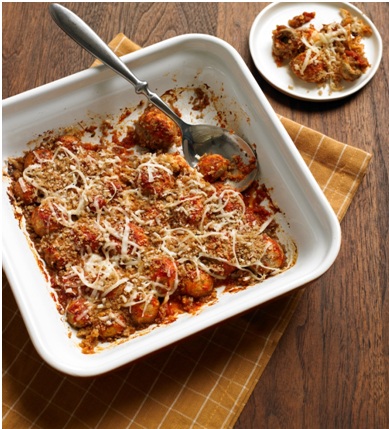 “Fried” Mushroom Parmesan Bake