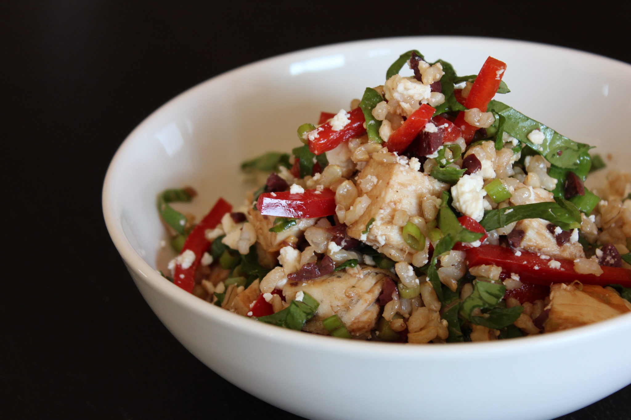 Mediterranean Hot And Cold Brown Rice Salad